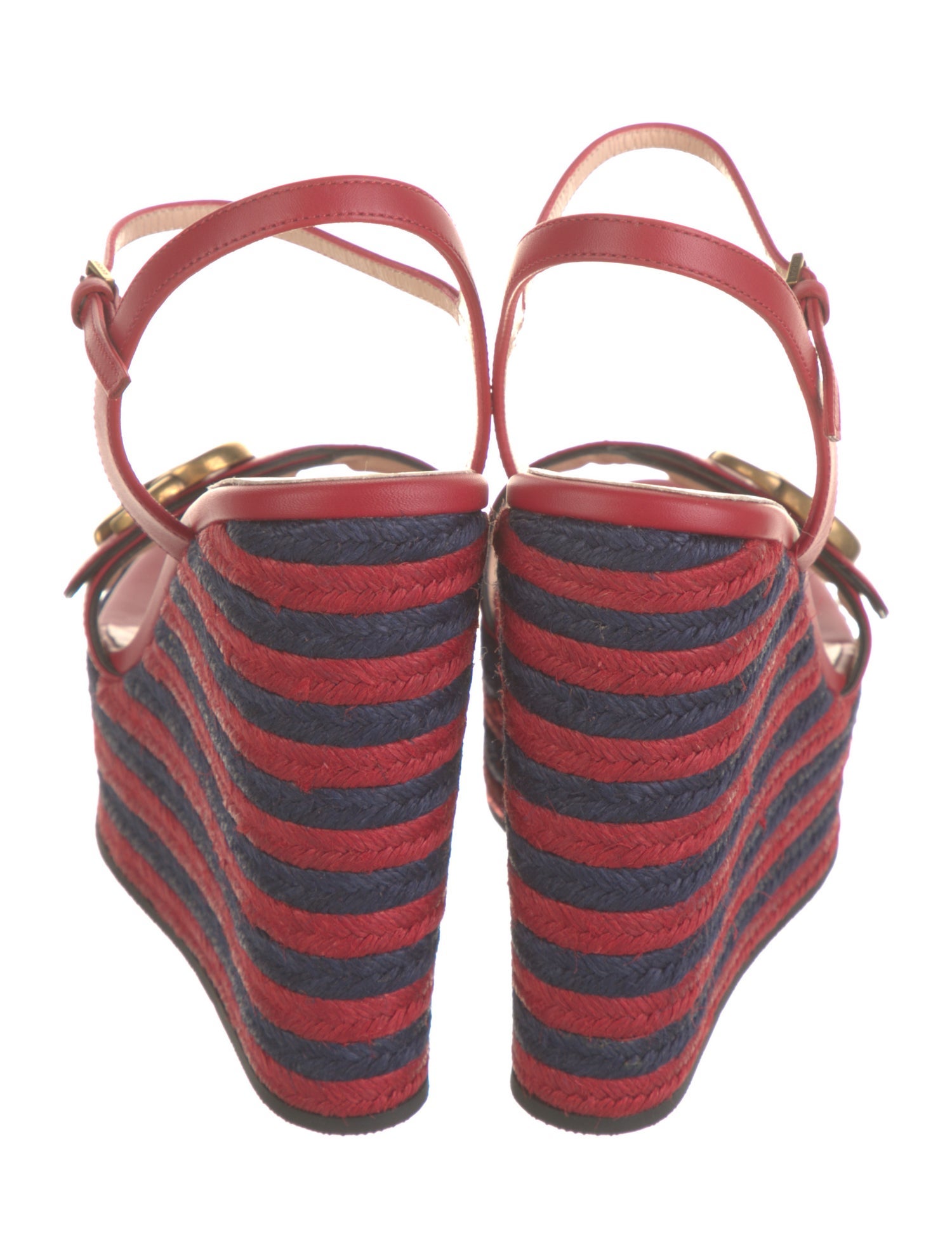 Gucci Double G Logo Leather Espadrilles